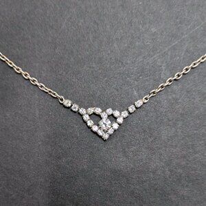 Vintage 90s Crystal Heart Necklace Preppy Kawaii Fairycore Feminine Coquette 18"